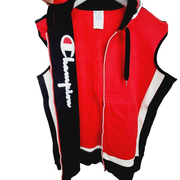 Champion + Rafael Chaouiche Reverse Weave Oversized Logo Hoodie Vest XS-M - Picture 4 of 10